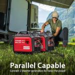 PowerSmart 3800 Watt Dual Fuel Inverter Generator, Quiet Portable Gas Propane Powered with CO Sensor and RV Ready Outlet, 149cc 4-Stroke OHV Engine for Home Backup, Camping and Tailgating