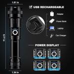 3 Pack Rechargeable LED Flashlights High Lumens, 90,000LM Super Bright Flashlight, Adjustable 5 Modes Powerful Flash Light with USB Cable, Waterproof Handheld Flashlight for Home Camping Emergencies
