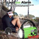 Hand Crank Emergency Radio,37000mWhSolar Powered Hand Crank Portable NOAA AM FM Weather Radio with 3Mode Flashlight and Reading Light,Cell Phone Charger,Home and Emergency Distress Signal (Green)
