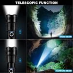 3 Pack Rechargeable LED Flashlights High Lumens, 90,000LM Super Bright Flashlight, Adjustable 5 Modes Powerful Flash Light with USB Cable, Waterproof Handheld Flashlight for Home Camping Emergencies