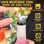 3 PCs 18 in 1 Multitool Set — Compact and Portable Stainless Steel Tool with Bottle Opener — Universal for Travel, Home, Work and Great as Practical Gift Idea for Mens