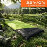 Expedition Camping Sleeping Bags with Compression Sack – 32°F/0°C Lightweight Camping Sleeping Bag for Camping & Hiking, Water-Resistant, Fits Adults & Teens Up to 6'0"