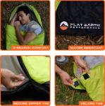 Expedition Camping Sleeping Bags with Compression Sack – 32°F/0°C Lightweight Camping Sleeping Bag for Camping & Hiking, Water-Resistant, Fits Adults & Teens Up to 6'0"