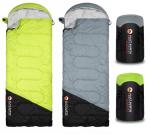 Expedition Camping Sleeping Bags with Compression Sack – 32°F/0°C Lightweight Camping Sleeping Bag for Camping & Hiking, Water-Resistant, Fits Adults & Teens Up to 6'0"