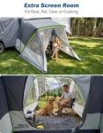 JOYTUTUS SUV Tent with 2 Rooms, Rainfly & Awning for Family Camping, 60% More Space Car Tent for 5-9 Person, Dual-Use for SUV or Ground Camping Tent with Screen Porch, Double Door,Mesh Roof