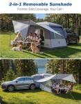 JOYTUTUS SUV Tent with 2 Rooms, Rainfly & Awning for Family Camping, 60% More Space Car Tent for 5-9 Person, Dual-Use for SUV or Ground Camping Tent with Screen Porch, Double Door,Mesh Roof