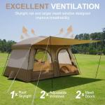 Vidalido Tents，3-4 Person Camping Tent with Extended Vestibule，Weather Resistant Family Tents with Breathable Mesh Windows，Easy Install Waterproof Outdoor Tent for Backpacking and Camping Hiking