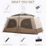 Vidalido Tents，3-4 Person Camping Tent with Extended Vestibule，Weather Resistant Family Tents with Breathable Mesh Windows，Easy Install Waterproof Outdoor Tent for Backpacking and Camping Hiking