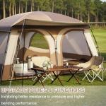 Vidalido Tents，3-4 Person Camping Tent with Extended Vestibule，Weather Resistant Family Tents with Breathable Mesh Windows，Easy Install Waterproof Outdoor Tent for Backpacking and Camping Hiking