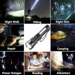 Rechargeable LED Flashlights, 90,000 Lumens Super Bright Handheld FlashLight, 7 Modes with COB Work Light, IPX6 Waterproof, Adjustable Tactical Flash light for Home,Camping and Emergencies-2 Pack