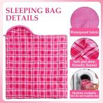 Uniqwamer Kids Sleeping Bag for Girls Boys - 4 Seasons Cold & Warm Weather Flannel Camping Sleeping Bags, Lightweight & Waterproof 45°F Sleeping Bag for Camping Hiking Outdoor Travel (Pink)