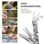 PERWIN Multitool Stainless Steel Multi-Tool Pliers 22-in-1 with Safety Locking, Pocket Knife, Bottle Opener, EDC Equipment With Pocket Clip for Survival, Camping, Hunting and Hiking.