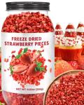 Premium Freeze Dried Strawberries Pieces - 8.82oz 100% Natural Sweet Frozen Strawberrys, No Gluten & No Allergen, Dry Strawberry Pieces Flakes for Snacks, Baking, Cooking, Flavorful