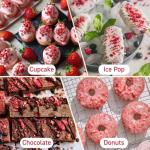 Premium Freeze Dried Strawberries Pieces - 8.82oz 100% Natural Sweet Frozen Strawberrys, No Gluten & No Allergen, Dry Strawberry Pieces Flakes for Snacks, Baking, Cooking, Flavorful