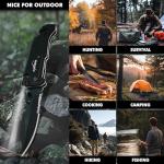 Father's Day, Mother's Day & Birthday Gifts For Men/Women: ALBATROSS 7-in-1 Tactical Survival Knife - Glass Breaker, Seatbelt Cutter, Serrated Steel Blade, Firestarter, LED Flashlight, Bottle Opener & Pouch | Military, Emergency, Outdoor Rescue Gear For Dad, Mom, husband, wife, boyfriend, Grandfather (Black)