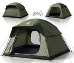 Purebox Tent 4 Person Camping Tents - Double Layer with 2 Doors & Rainfly, Portable Waterproof & Windproof Tents, Large Mesh Ventilation, Easy Setup Family Tent for Camping, Hiking and Backpacking