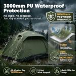 Purebox Tent 4 Person Camping Tents - Double Layer with 2 Doors & Rainfly, Portable Waterproof & Windproof Tents, Large Mesh Ventilation, Easy Setup Family Tent for Camping, Hiking and Backpacking