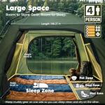 Purebox Tent 4 Person Camping Tents - Double Layer with 2 Doors & Rainfly, Portable Waterproof & Windproof Tents, Large Mesh Ventilation, Easy Setup Family Tent for Camping, Hiking and Backpacking