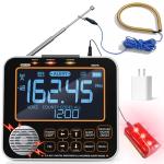 NOAA Weather Alert Radio for Home - S.A.M.E. Localized Programming, 23 Country Codes & 75+ Emergency Alerts NOAA Weather Radio with Battery Backup External Antenna and Warning Light for Home