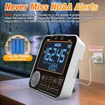 NOAA Weather Alert Radio for Home - S.A.M.E. Localized Programming, 23 Country Codes & 75+ Emergency Alerts NOAA Weather Radio with Battery Backup External Antenna and Warning Light for Home