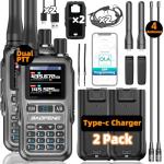 Baofeng Radio UV-5R Mini Ham Radio Handheld Long Range Two-Way Emergency Radio with USB-C Rechargeable & APP Programming | NOAA Weather Radio Scan, 999 Channels, Dual PTT, Survival & Outdoor