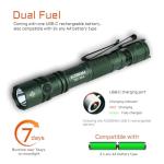 ACEBEAM TAC 2AA EDC Tactical Dual Modes Flashlight Rechargeable, 1600 High Lumens Flashlight, Dual Switch Pocket LED Flashlight, Super Bright Small Flash Light for Emergency, Camping, Home