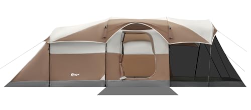 8-Person Weather-Resistant Camping Tent with Porch