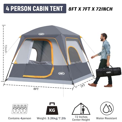 4-Person Waterproof Camping Tent with Rainfly
