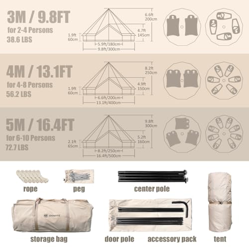 4 Seasons Canvas Bell Tent for Camping
