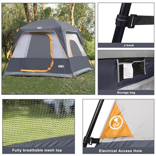 4-Person Waterproof Camping Tent with Rainfly