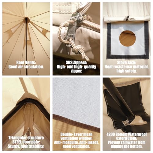 4 Seasons Canvas Bell Tent for Camping