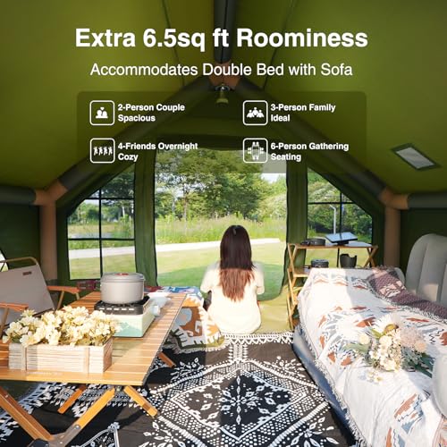 KNUO Inflatable Glamping Tent for 2-6 People