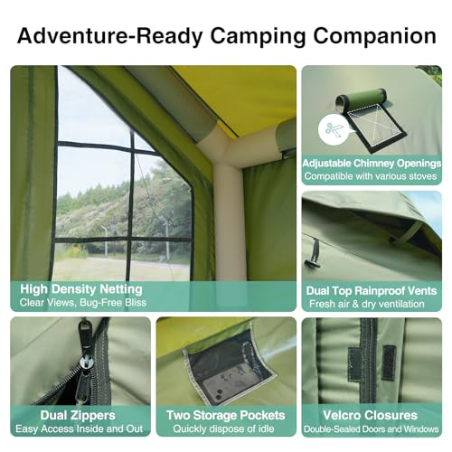 KNUO Inflatable Glamping Tent for 2-6 People