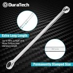 DURATECH Extra Long Ratcheting Wrench Set, Double Box End Wrench Set, Metric, 9-Piece, 8,10,12,13,14,16,17,19,22 mm, CR-V Steel, with EVA Foam Tool Organizer