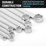 DURATECH Extra Long Ratcheting Wrench Set, Double Box End Wrench Set, Metric, 9-Piece, 8,10,12,13,14,16,17,19,22 mm, CR-V Steel, with EVA Foam Tool Organizer