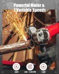 AVID POWER Angle Grinder 4-1/2 Inch 8.0 Amp 1000W Electric Grinder Tool 7-Variable-Speed Metal Grinder, 11,500 RPM, Paddle Switch with Lock-on Button, Cutting & Grinding Wheels and Side Handle