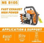 NEO-TEC NS8105 36 inch Gas ChainSaw with Guide Bar Chain,2-Cycle Power Head 105cc Power Chain Saw 4.8KW 6.5HP Gasoline Chainsaws,All Parts Compatible with G070 070 090