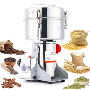 BI-DTOOL 2000g Electric Grain Mill Grinder 36000r/min High-speed Grain Spice Herb Grinder 3500W Dry Grinder Machine 304 Stainless Steel Superfine powder Grinder for Kitchen Home and Commercial