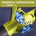 SEYVUM Leaf Blower, 20V Cordless Leaf Blower with 2 Pcs Li-ion Battery, Electric Leaf Blower for Lawn Care, 320CFM 150MPH Battery Powered Leaf Blower, for Patio, Garden Cleaning, Fast Charger Included