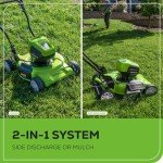 Greenworks 40V 19" Brushless (Push) Cordless Lawn Mower, 4.0Ah Battery and Charger