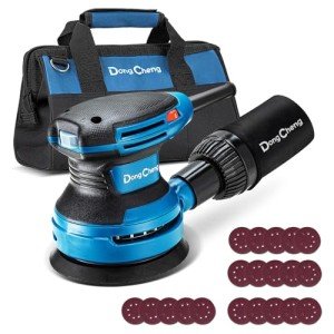 Dong Cheng 5-Inch Random Orbital Sander 380W 12800OPM Electric Palm Sander, 6 Variable Speeds, with 20pcs Sandpaper & Detachable Dust Bag, Power Sander for Woodworking, Sanding & Polishing