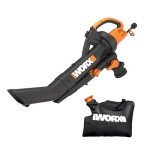 WORX WG505 Trivac 12 Amp 3-in-1 Electric Leaf Blower/Leaf Vacuum/Mulcher, Metal Impeller for Fine Mulching