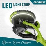 AMYBEST Drywall Sander, Powerful Electric Drywall Sander with Vacuum Dust Collection, 5 Speed 1000-2100 RPM, Popcorn Ceiling Remover, LED Light & 12 Sanding Discs, Extendable Handle (GREEN)