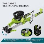 AMYBEST Drywall Sander, Powerful Electric Drywall Sander with Vacuum Dust Collection, 5 Speed 1000-2100 RPM, Popcorn Ceiling Remover, LED Light & 12 Sanding Discs, Extendable Handle (GREEN)