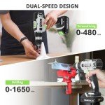 Faboka 21V Cordless Drill Set, Power Drills Kit with 2.0Ah Battery and Charger, Electric Driver/Drill Bits, Max Torque 40Nm, 3/8-Inch Keyless Chuck, Variable Speed, with LED Light