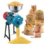 Snowtaros Electric Grain Mill Grinder 3000W 110V, Commercial Corn Grinder with Funnel, Dry Feed Grain Mill Machine, Thickness Adjustable, Powder Grinder for Grain Corn Rice Herbs Pepper (Dry Grinder)