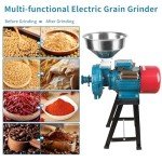 Snowtaros Electric Grain Mill Grinder 3000W 110V, Commercial Corn Grinder with Funnel, Dry Feed Grain Mill Machine, Thickness Adjustable, Powder Grinder for Grain Corn Rice Herbs Pepper (Dry Grinder)