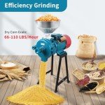 Snowtaros Electric Grain Mill Grinder 3000W 110V, Commercial Corn Grinder with Funnel, Dry Feed Grain Mill Machine, Thickness Adjustable, Powder Grinder for Grain Corn Rice Herbs Pepper (Dry Grinder)