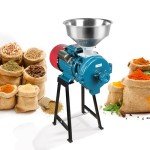 Snowtaros Electric Grain Mill Grinder 3000W 110V, Commercial Corn Grinder with Funnel, Dry Feed Grain Mill Machine, Thickness Adjustable, Powder Grinder for Grain Corn Rice Herbs Pepper (Dry Grinder)