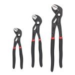 Amazon Basics 3-Piece Quick Release Groove Joint Pliers Set, Drop Forged Chrome Vanadium Steel, Includes 7-inch,10-inch, and 12-inch, Black